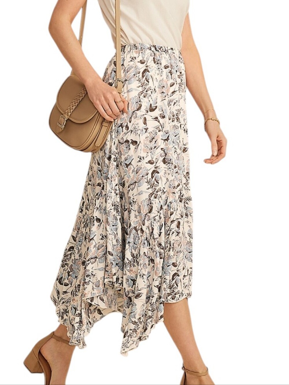 Maurices Floral Handkerchief Hem Skirt